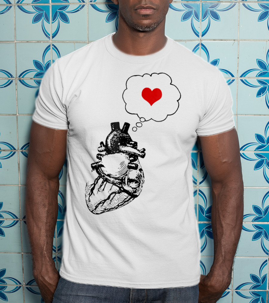 Anatomical Heart With Red Love Symbol Valentine T-Shirt