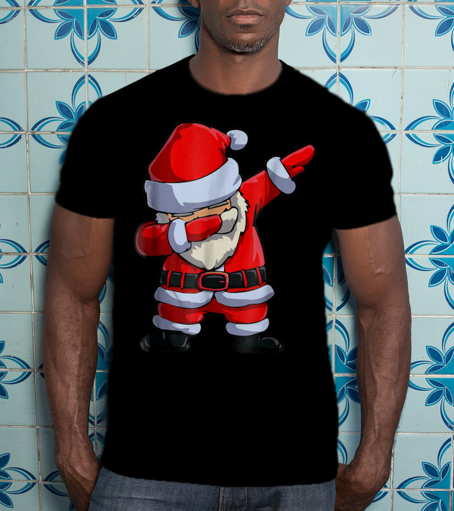 Christmas Dabbing Santa Kids Xmas Tees9 Iconic Festive Dance Motif T-Shirt