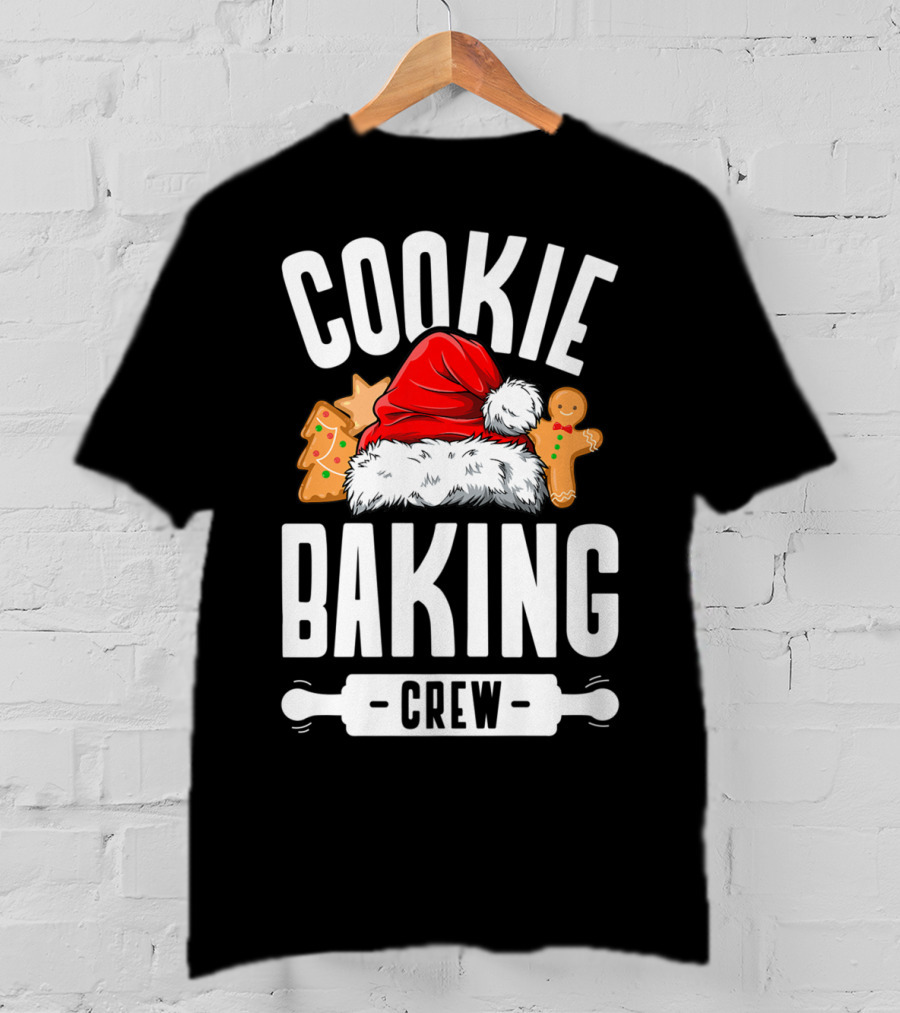 Cookie Baking Crew Christmas Family Gingerbread Team Santa Hat T-Shirt