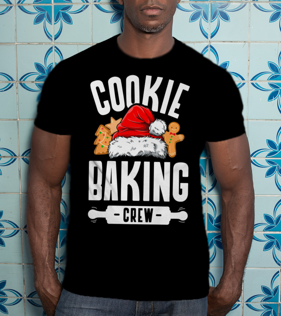 Cookie Baking Crew Christmas Family Gingerbread Team Santa Hat T-Shirt