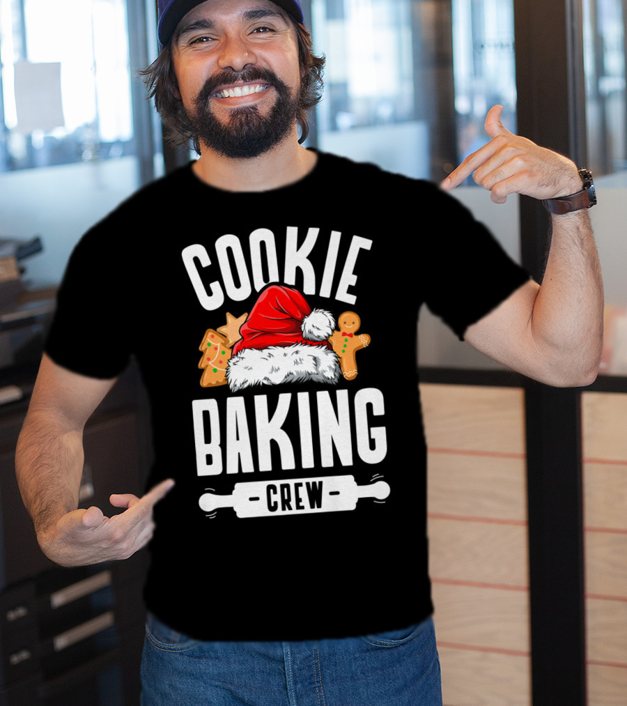Cookie Baking Crew Christmas Family Gingerbread Team Santa Hat T-Shirt
