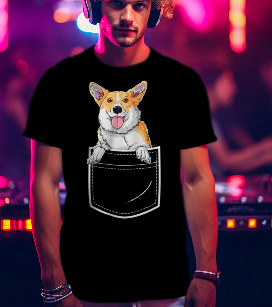 Corgi Puppy In Your Front Pocket For Men T-Shirt