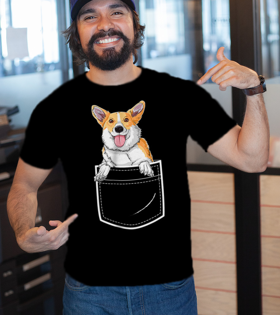 Corgi Puppy In Your Front Pocket For Men T-Shirt