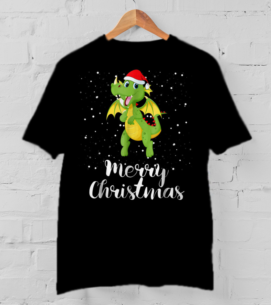 Merry Christmas Dragon Funny Matching Family Group T-Shirt