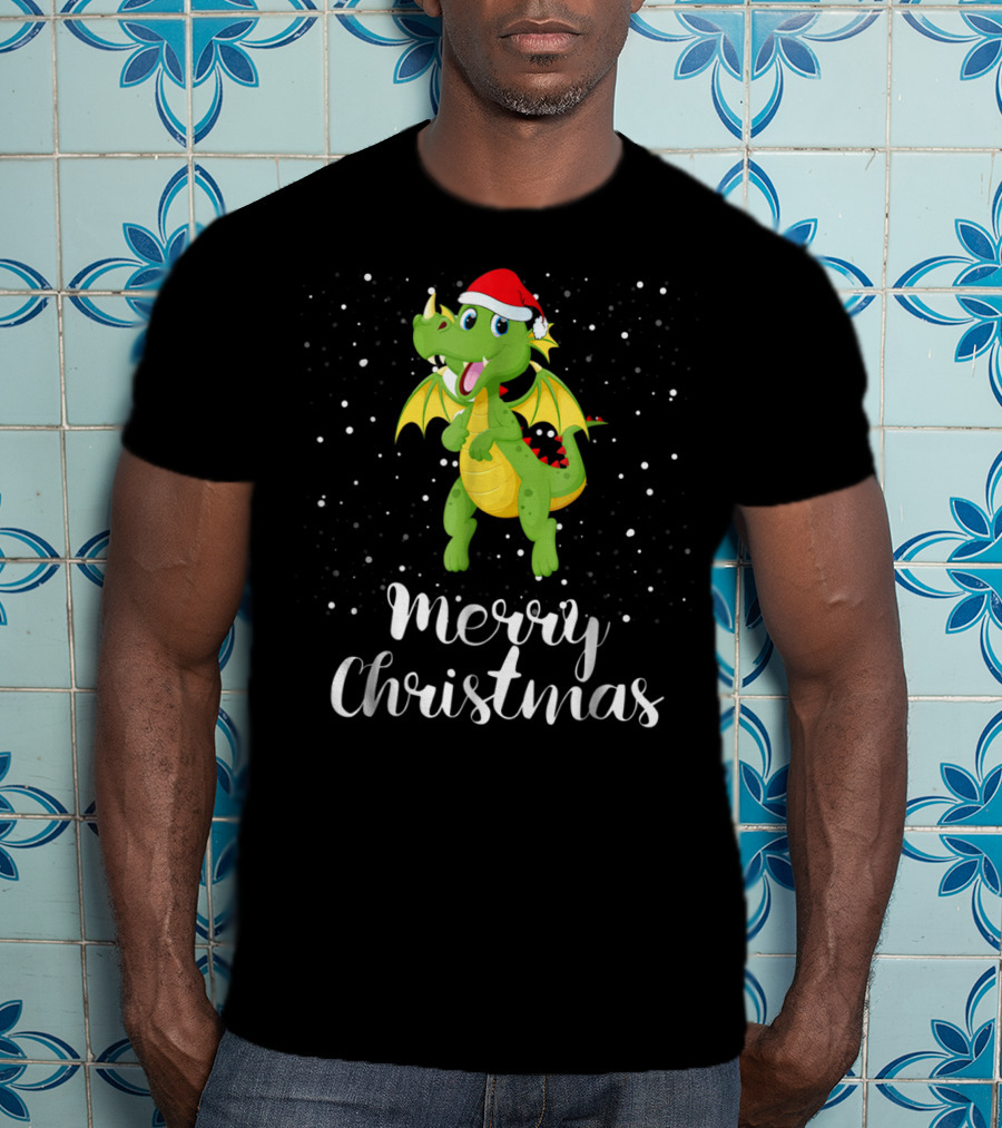 Merry Christmas Dragon Funny Matching Family Group T-Shirt