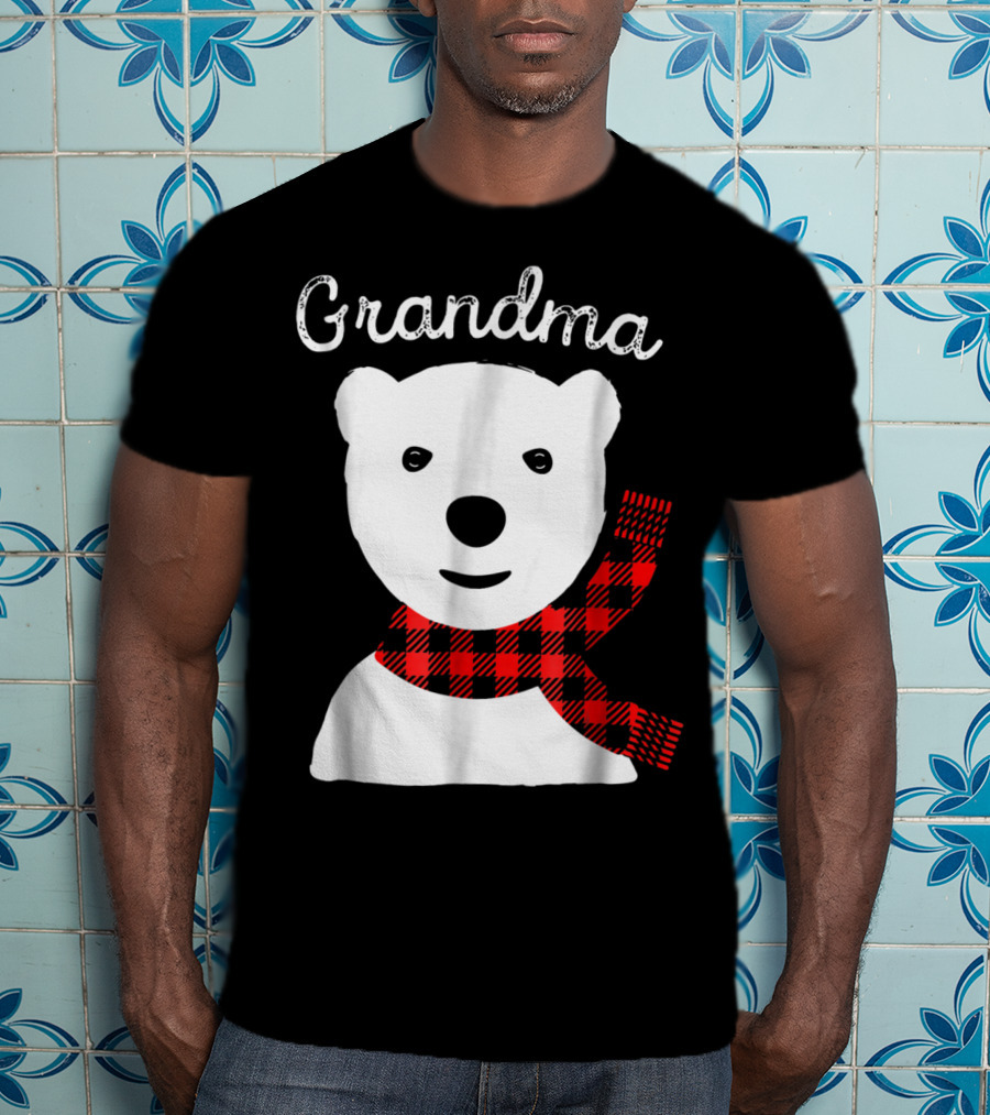 Grandma Plaid Bear Family Matching Christmas T-Shirt