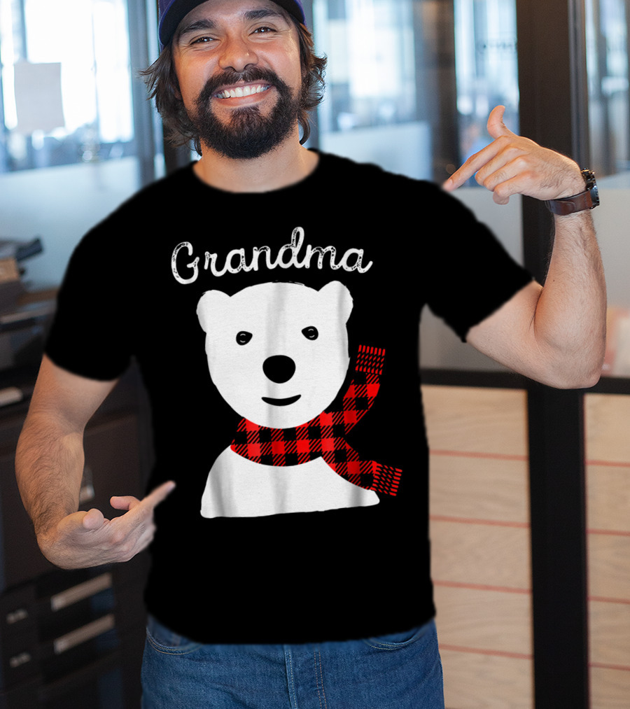 Grandma Plaid Bear Family Matching Christmas T-Shirt