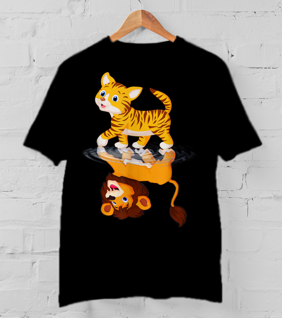 Funny Cat Lover Bengal Cat Reflection As Bengal Tiger T-Shirt