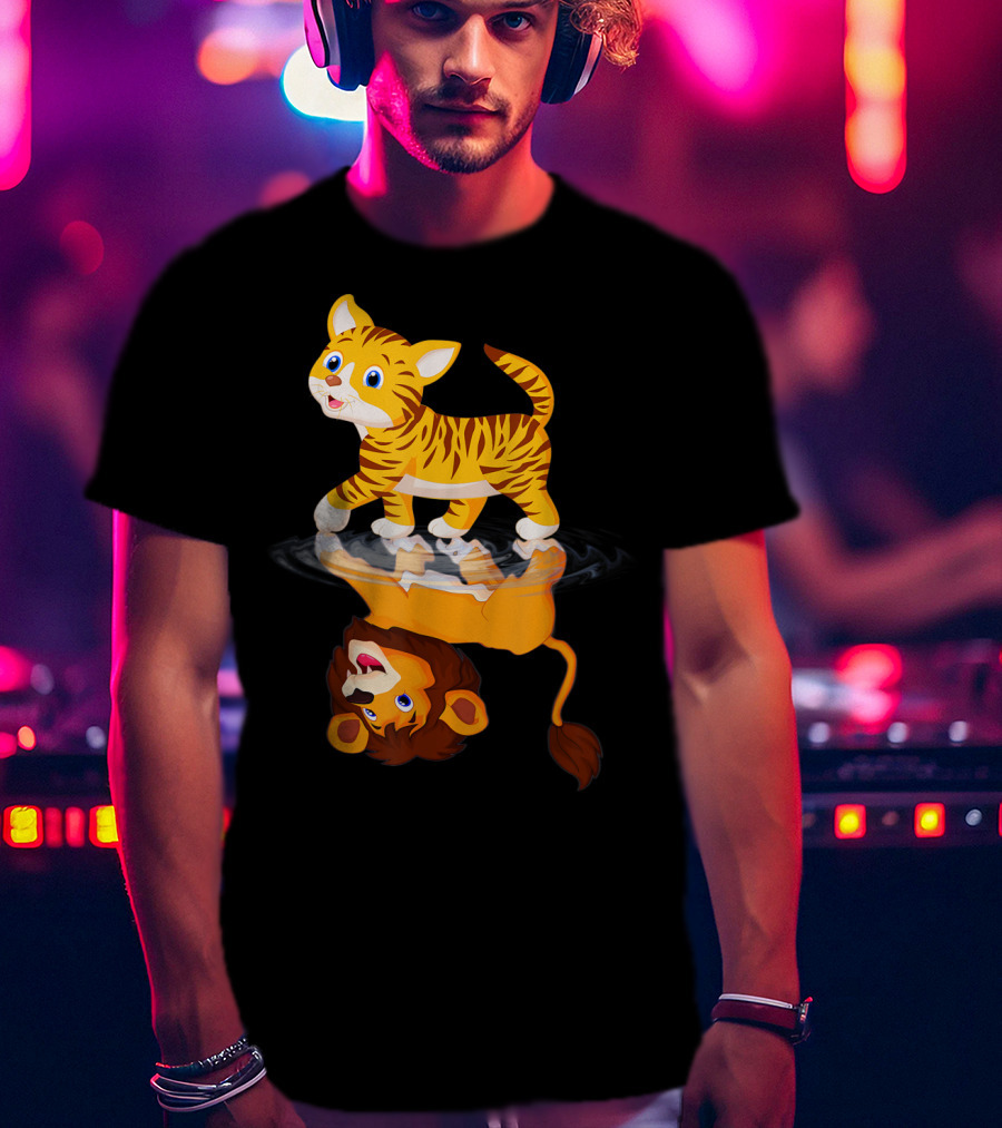 Funny Cat Lover Bengal Cat Reflection As Bengal Tiger T-Shirt
