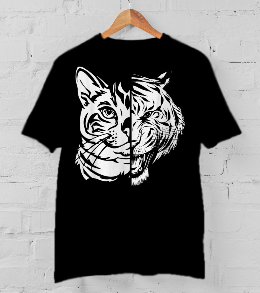 Funny Cat Lover Bengal Cat Shadow Bengal Tiger Fusion T-Shirt