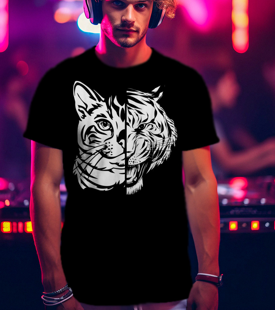 Funny Cat Lover Bengal Cat Shadow Bengal Tiger Fusion T-Shirt