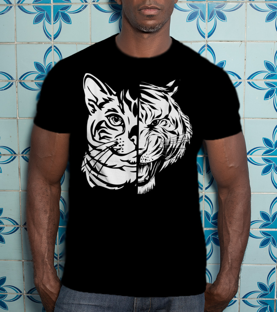 Funny Cat Lover Bengal Cat Shadow Bengal Tiger Fusion T-Shirt