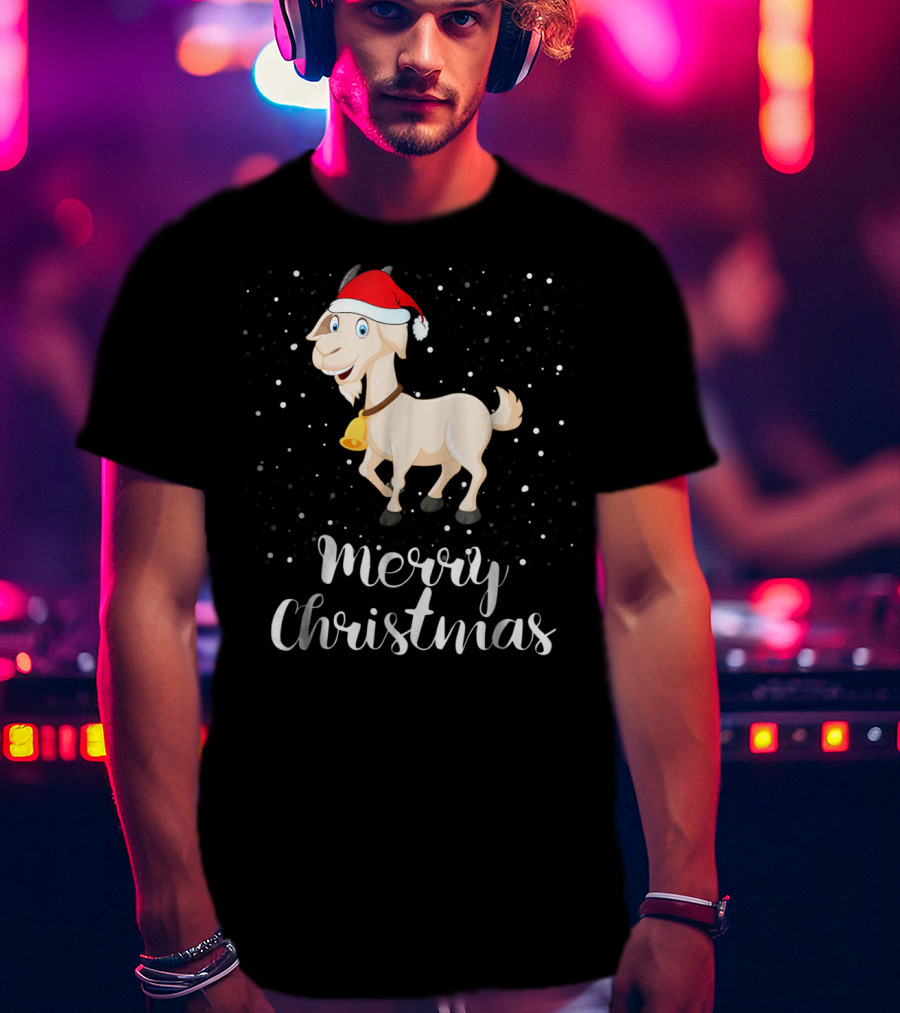 Merry Christmas Goat Funny Matching Family Holiday Group T-Shirt