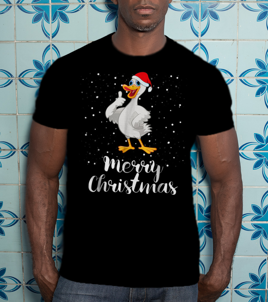 Merry Christmas Goose Funny Matching Family Group T-Shirt