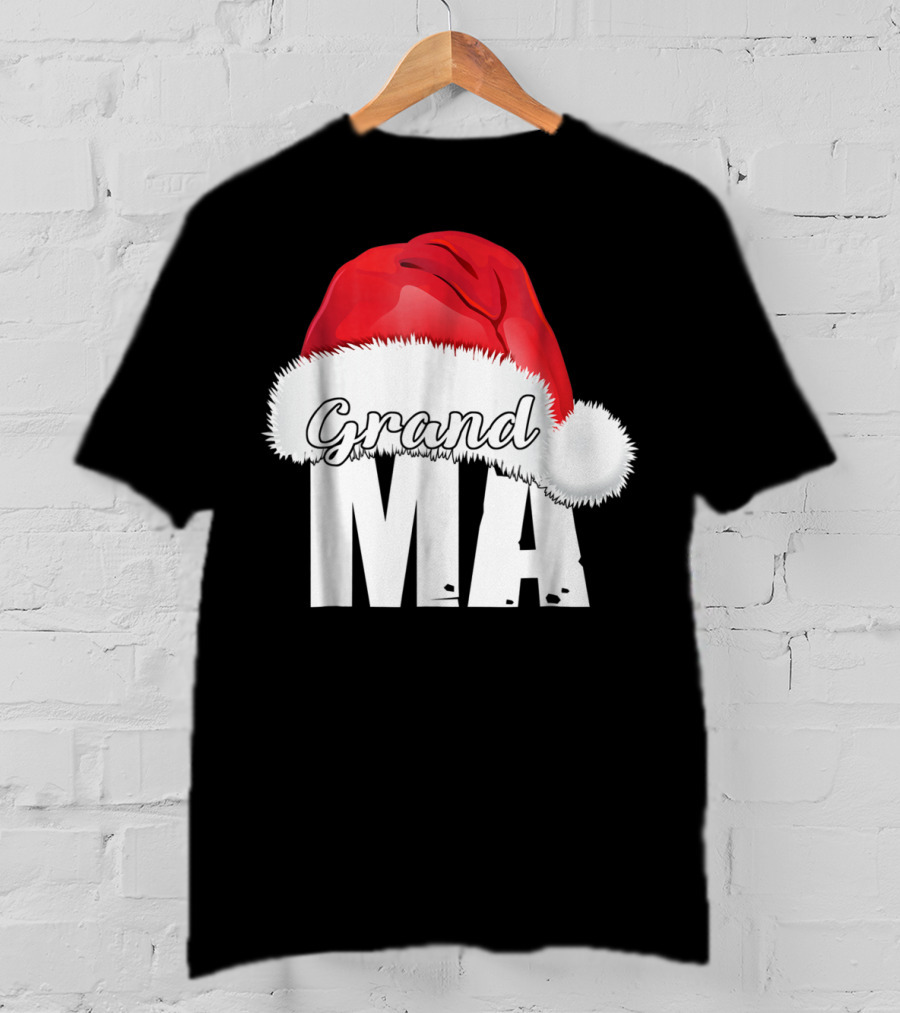 Grandma Christmas Santa Hat Family T-Shirt