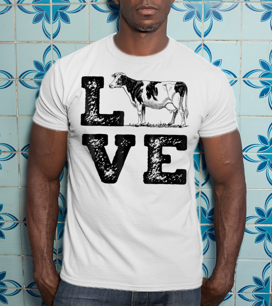 LOVE Cows Cow Lovers Farm Girls Women Farmer T-Shirt
