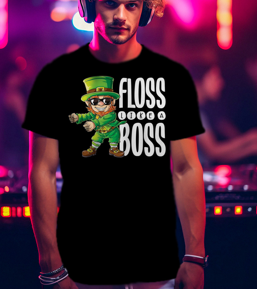 Floss Like A Boss Leprechaun St Patricks Day Boys2 T-Shirt