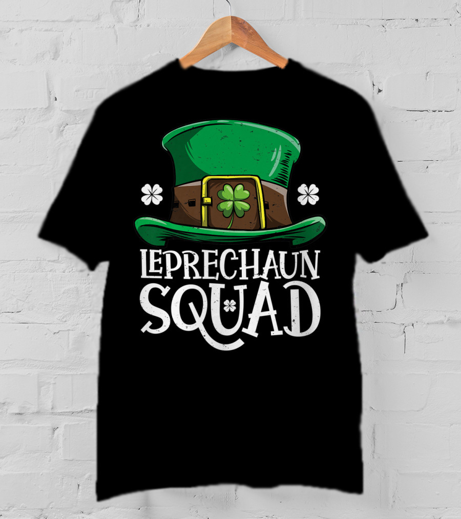 Leprechaun Squad St Patricks Day Costume12 Green Hat Clover Shamrock T-Shirt