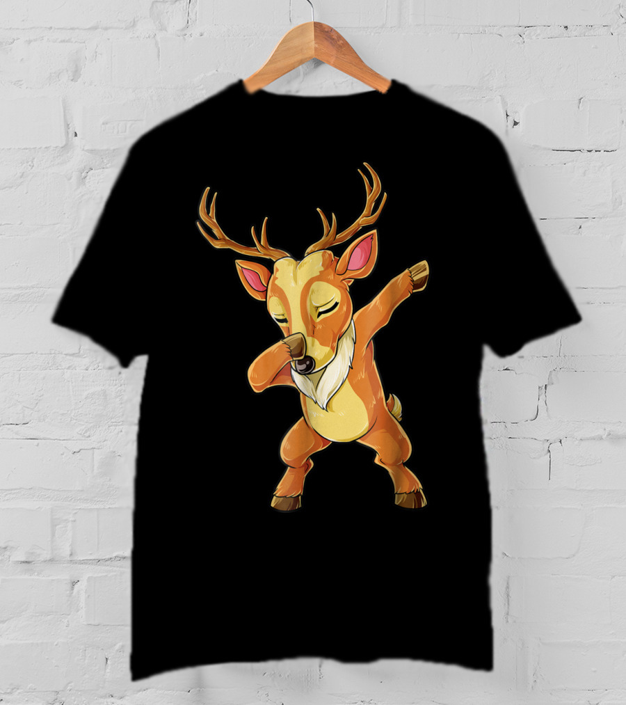 Christmas Reindeer Dabbing Boys Fun T-Shirt