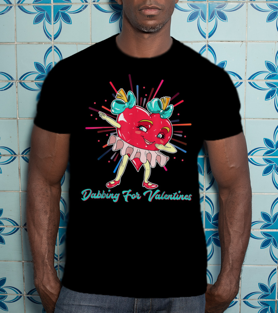 Dabbing For Valentines Heart Girl T-Shirt