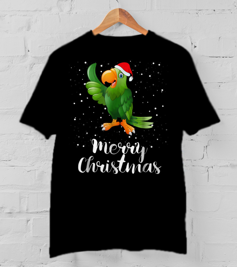 Merry Christmas Parrot Funny Matching Family Group T-Shirt