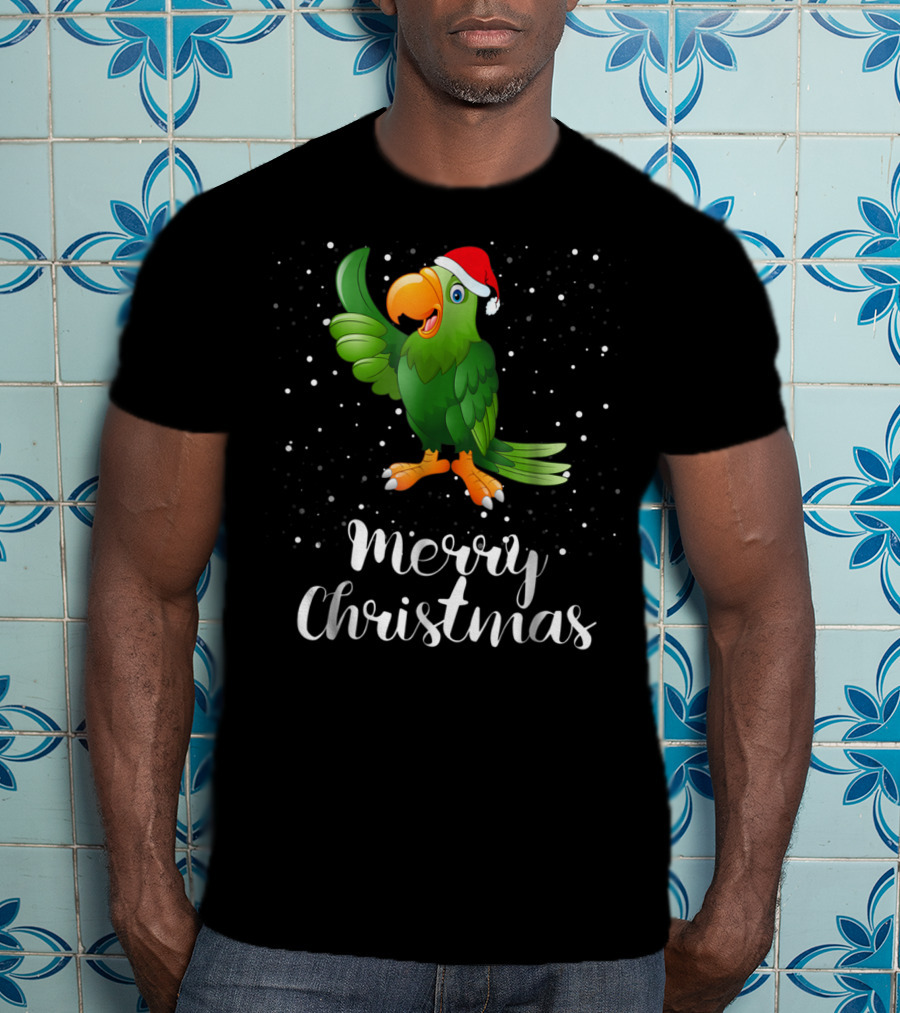 Merry Christmas Parrot Funny Matching Family Group T-Shirt
