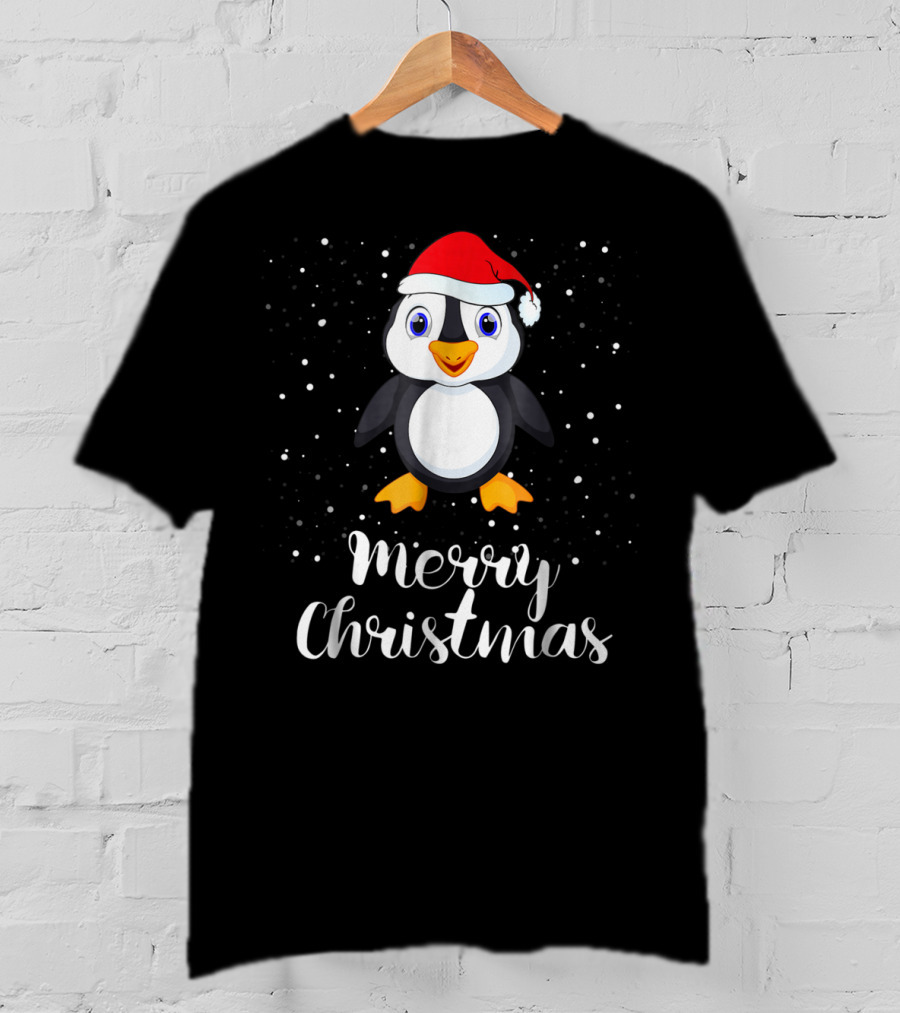 Merry Christmas Penguin Family Group Matching T-Shirt