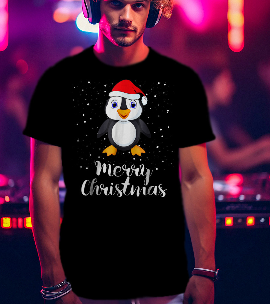 Merry Christmas Penguin Family Group Matching T-Shirt