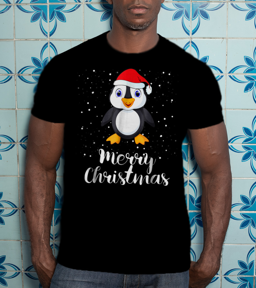 Merry Christmas Penguin Family Group Matching T-Shirt