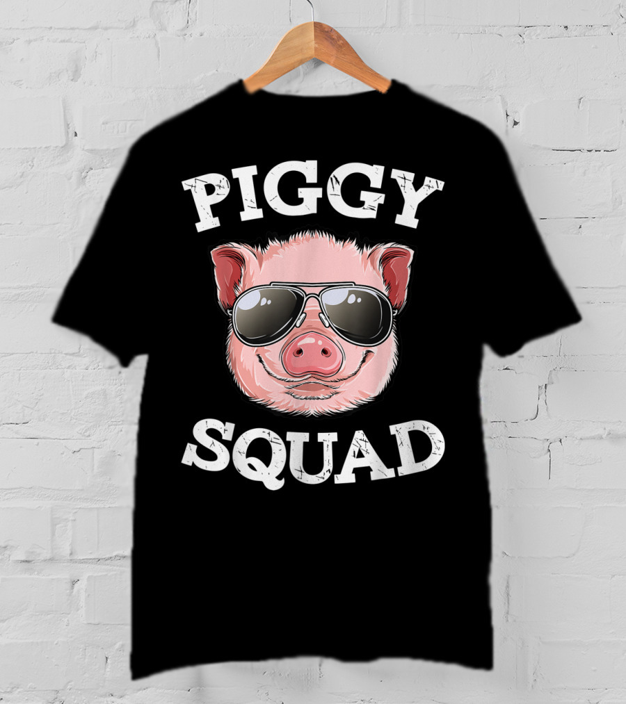 Piggy Squad Pig Lovers Farming Farmer Girls Sunglasses T-Shirt