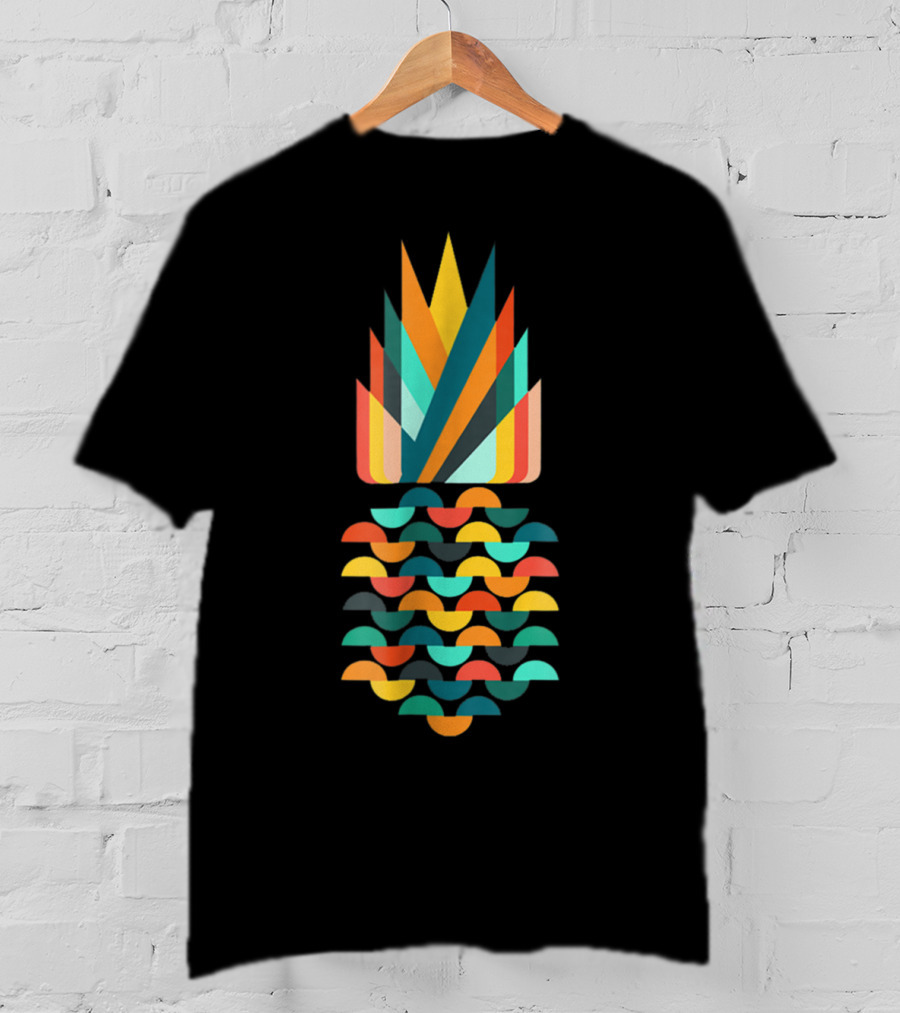 Pineapple Aloha Hawaiian Low Poly Geometric Multicolor T-Shirt