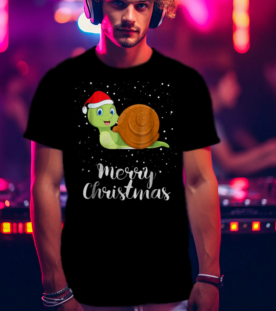 Merry Christmas Snail Funny Matching Family Group T-Shirt