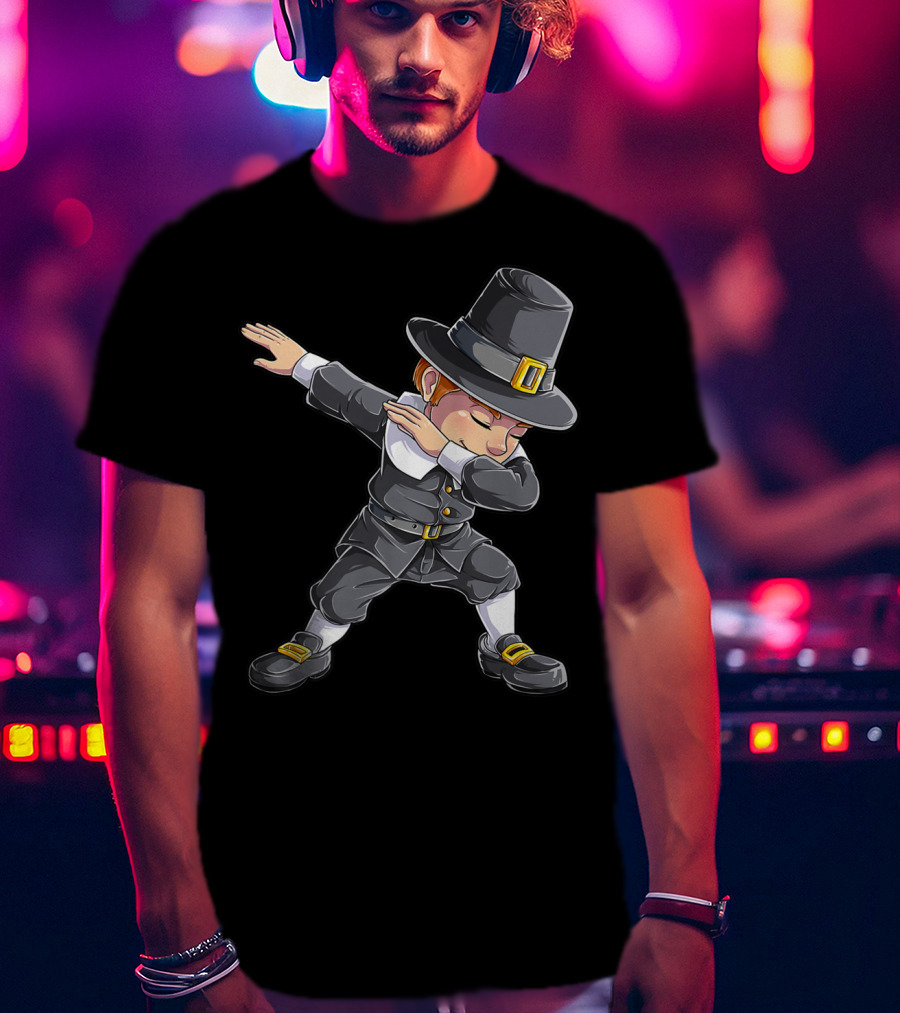 Thanksgiving Dabbing Pilgrim Boy Dab Pose T-Shirt