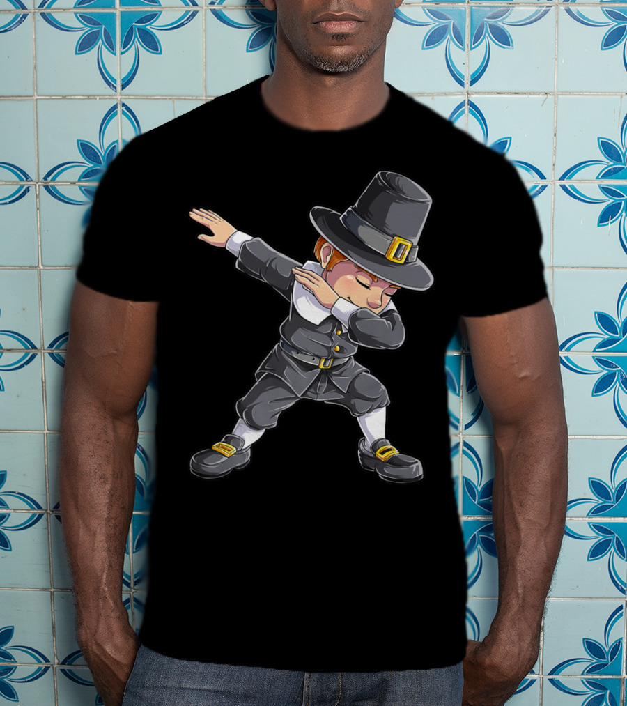 Thanksgiving Dabbing Pilgrim Boy Dab Pose T-Shirt