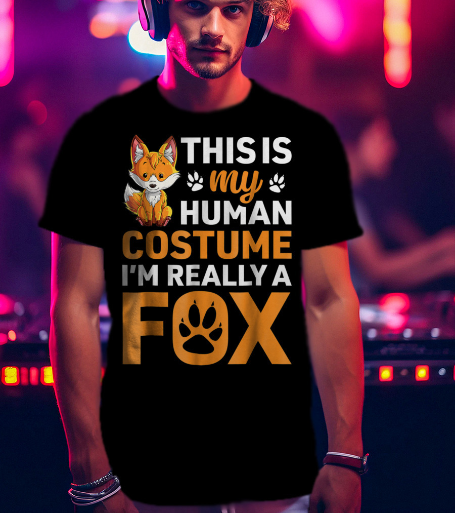 This Is My Human Costume I'm Really A Fox Fox Lover T-Shirt