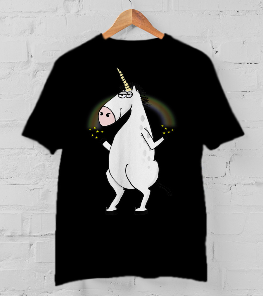 Party Unicorn Loves To Dance Hard To Electro Music With Sparkling Rainbow Vibes T-Shirt