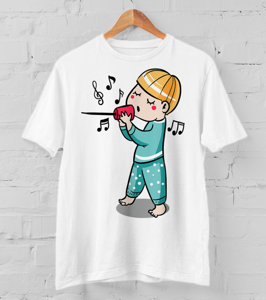 Valentines Couples Boy Her Him Girls Singing Music Notes T-Shirt