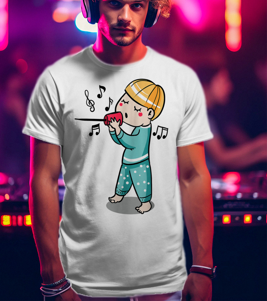 Valentines Couples Boy Her Him Girls Singing Music Notes T-Shirt