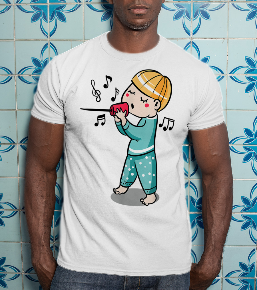 Valentines Couples Boy Her Him Girls Singing Music Notes T-Shirt