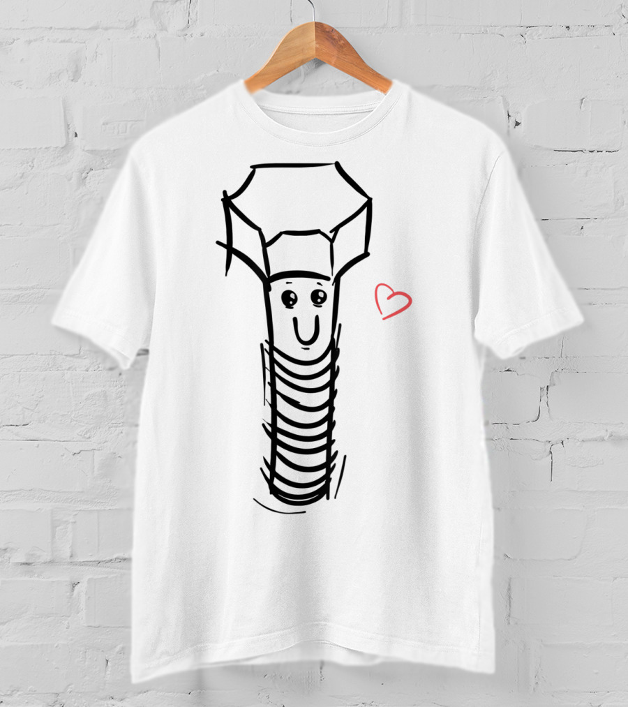 Valentines Day Heart Smiling Screw For Her Him Girls Boys T-Shirt