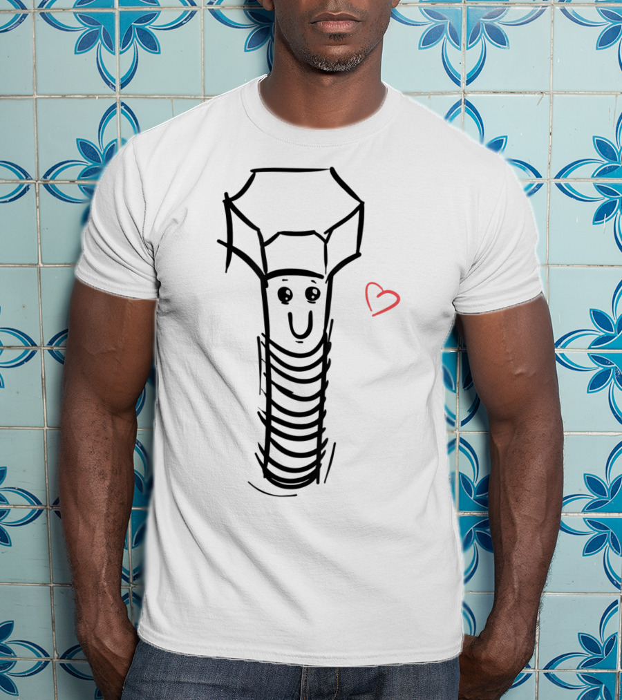 Valentines Day Heart Smiling Screw For Her Him Girls Boys T-Shirt