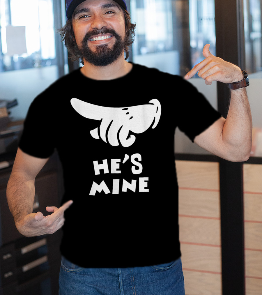 Valentines Day He's Mine Couples Hand Design 15 T-Shirt