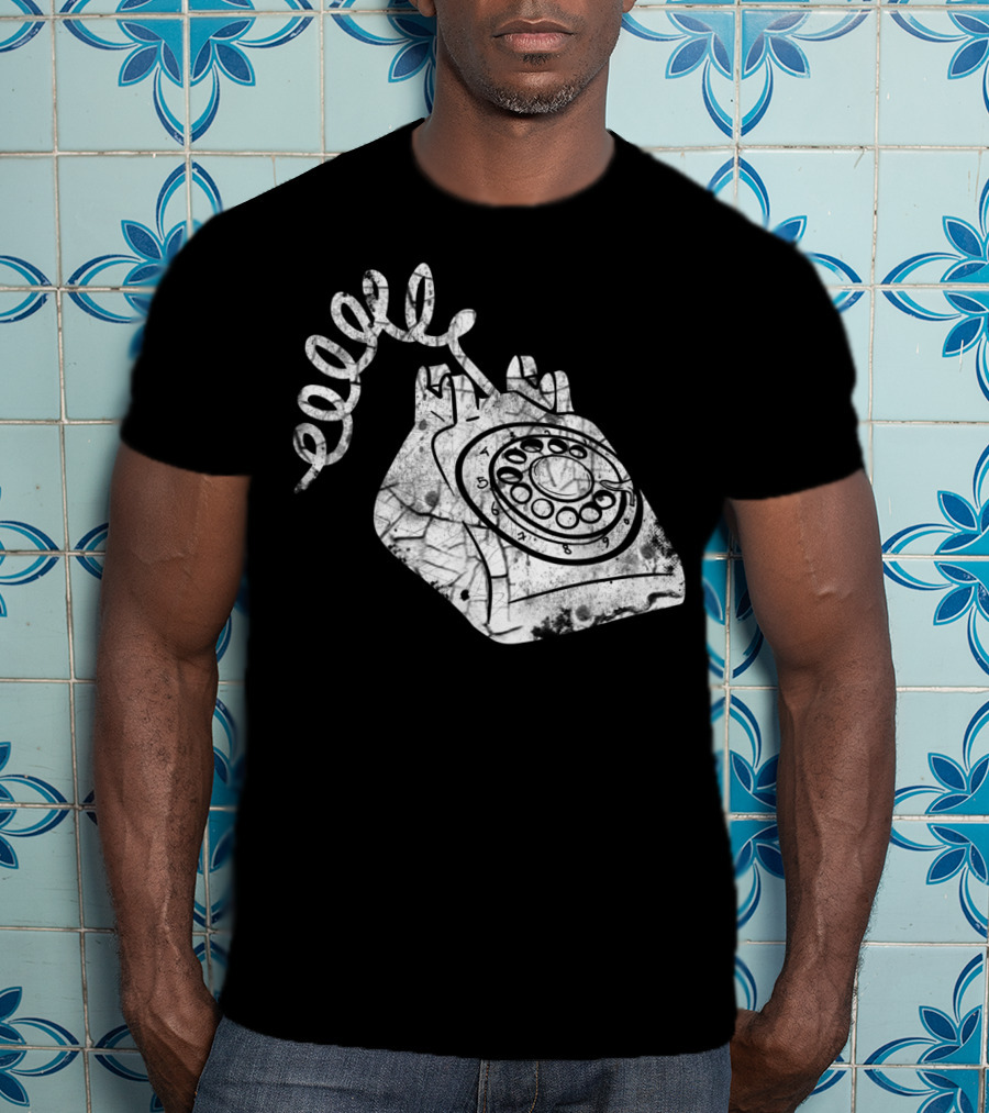 Vintage Phone Valentines Day Girls Boys Retro Rotary Telephone T-Shirt