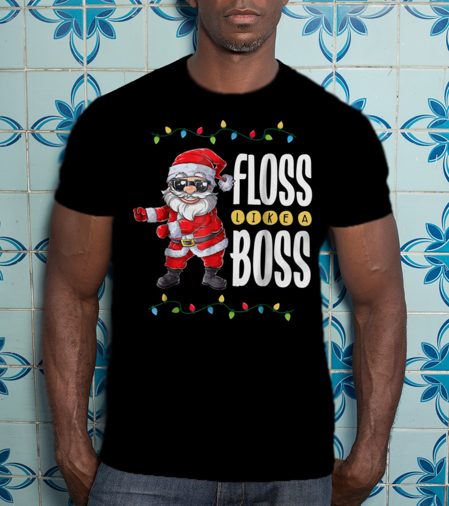 Christmas Santa Floss Like A Boss Flossing 8 Dance Lights T-Shirt