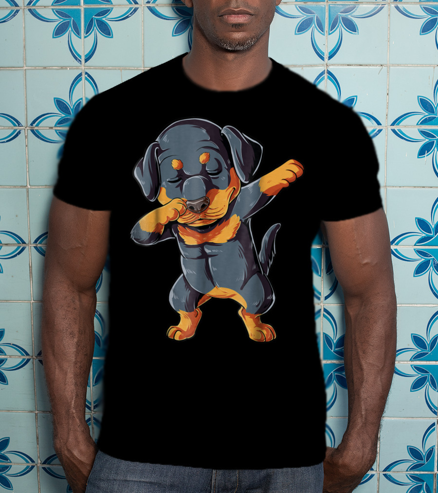 Rottweiler Dab Dance Puppy Kids Boys Lovers 13 T-Shirt