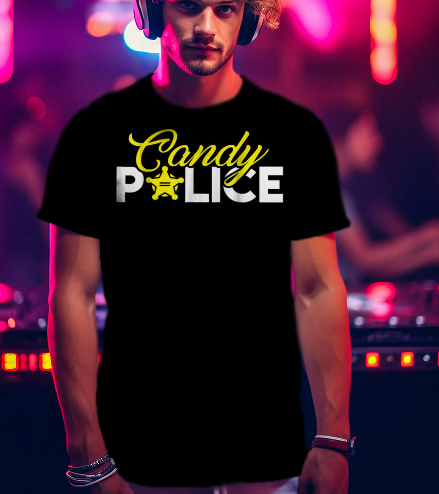 Candy Police Halloween Badge Humor T-Shirt