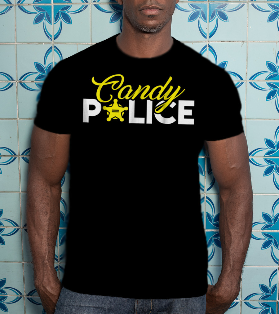 Candy Police Halloween Badge Humor T-Shirt