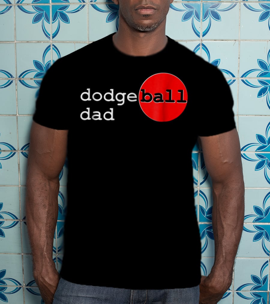Dodgeball Dad Father Dodge Ball Parent Red Ball T-Shirt