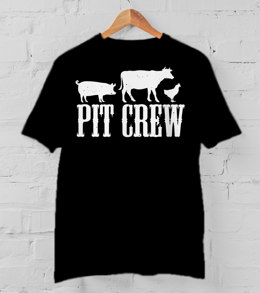 Funny BBQ Smoker Father Dad Grill Pit Crew Back Print43 T-Shirt