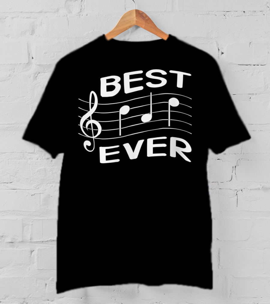 Funny Best Dad Ever Music Notes T-Shirt